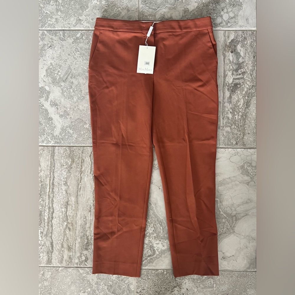MaxMara Pegno Straight Leg Pants, Orange, Size 16 - Picture 8 of 13